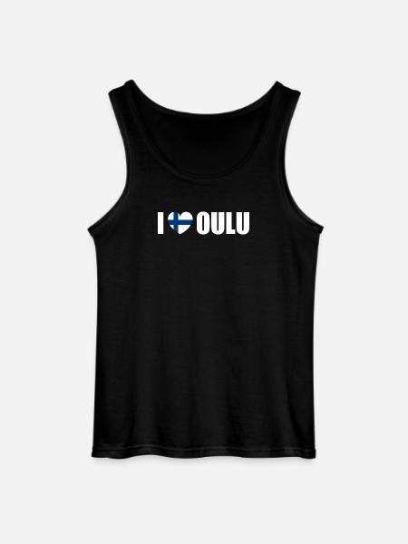 I love Oulu Finland - Gildan Men’s Tank Top - black