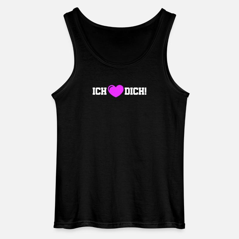 Ich Liebe Dich Herz - Gildan Männer Tank Top - Schwarz
