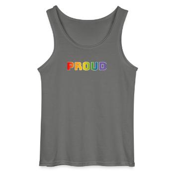 Regenbogen proud weiss - Gildan Männer Tank Top - Anthrazit - Vorne - AI Model Male 185 dark (185cm)