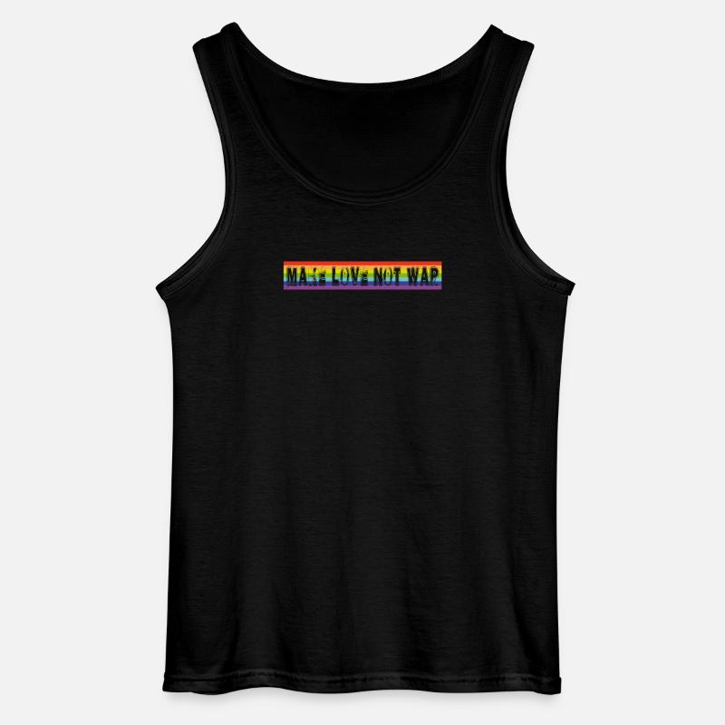 make love not war | rainbow - Gildan Männer Tank Top - Schwarz