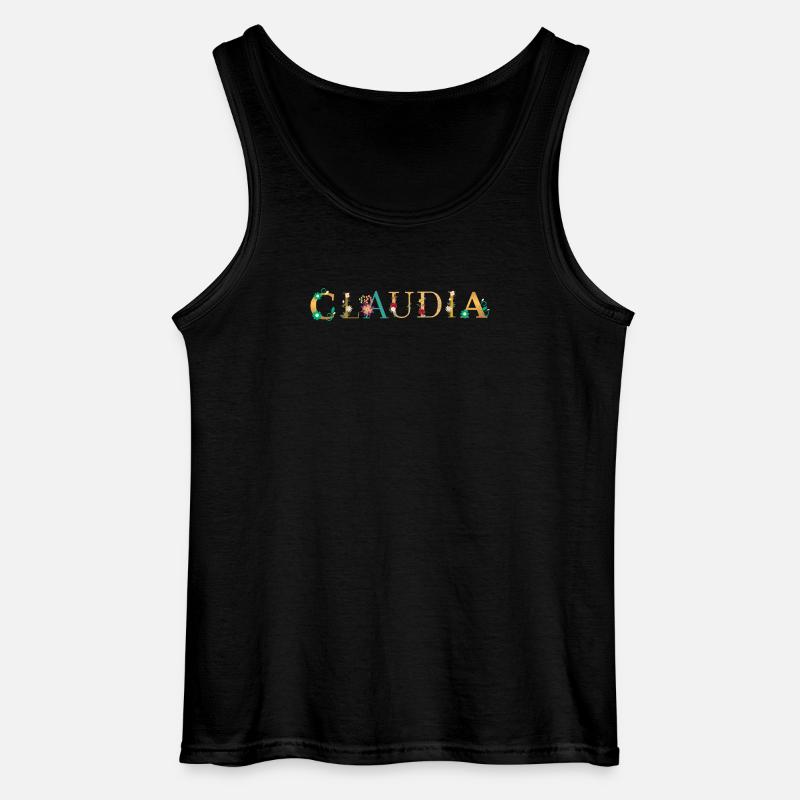 CLAUDIA Name mit Blumen geschmückt - Gildan Männer Tank Top - Schwarz