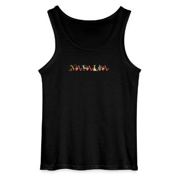 NATALIA nom orné de fleurs - Débardeur Gildan Homme - noir - Devant - AI Model Male 185 dark (185cm)