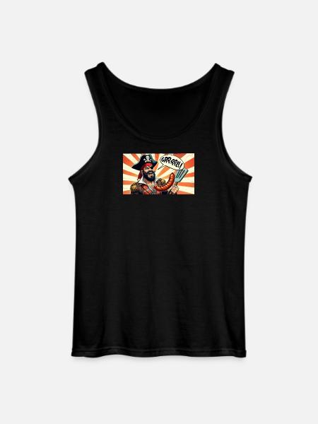 Pirat mit Wurstgrill - Gildan Männer Tank Top - Schwarz