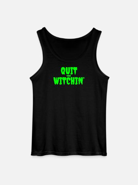 Spooky Green Witching Quit Design - Gildan Men’s Tank Top - black