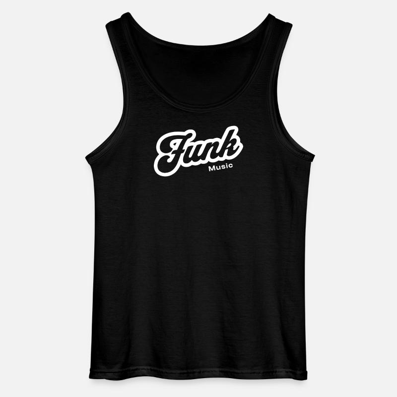 Funk Music Retro Script Logo - Gildan Männer Tank Top - Schwarz