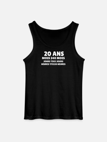 20 Ans Joyeux Anniversaire - Débardeur Gildan Homme - noir