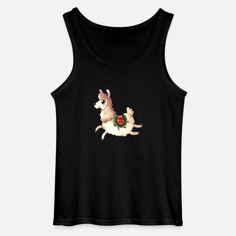 Springendes Comic Lama - Gildan Männer Tank Top - Schwarz