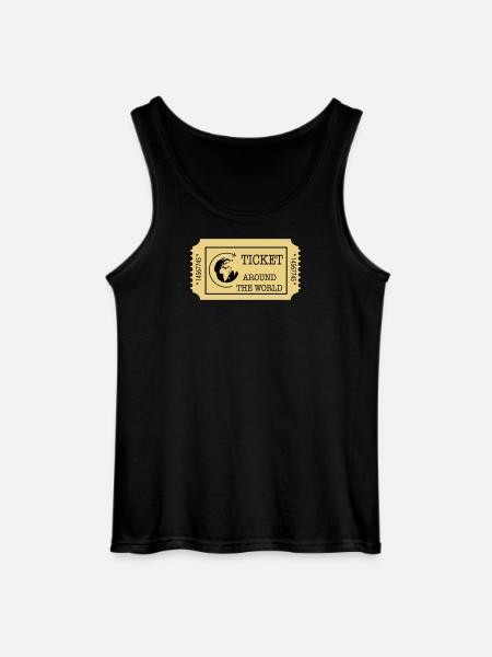 Around the World Ticket - Gildan Men’s Tank Top - black