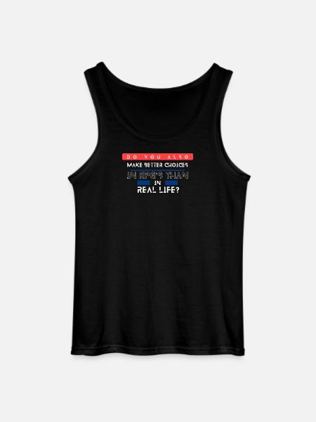 RPG Choices vs Real Life Meme - Gildan Men’s Tank Top - black
