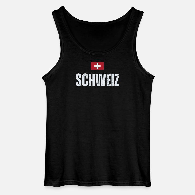 Schweizer Flagge, Schweizer Patriot - Gildan Männer Tank Top - Schwarz