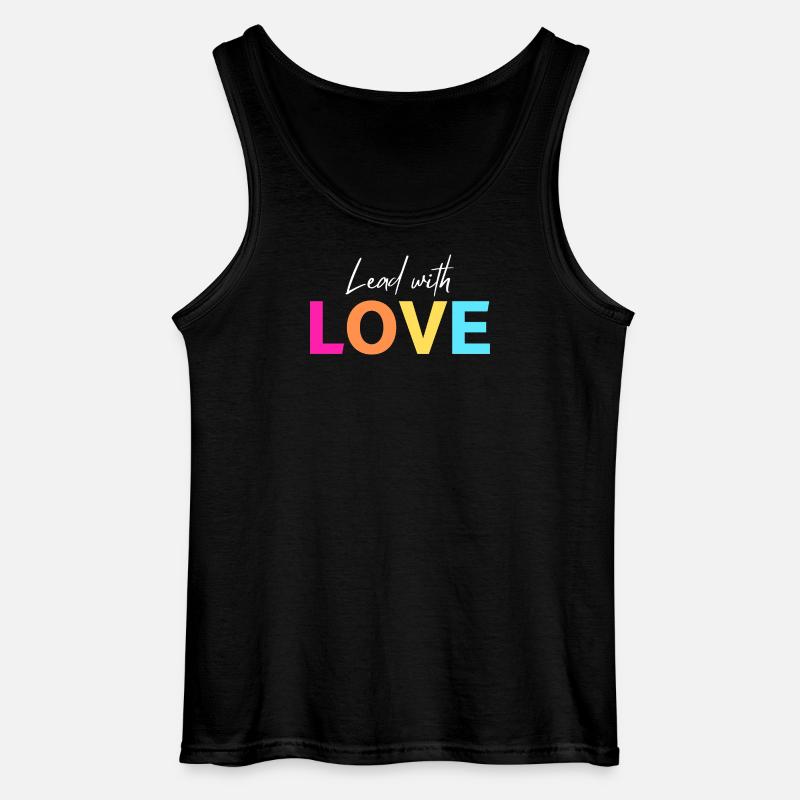 Führe mit LIEBE - Gildan Männer Tank Top - Schwarz
