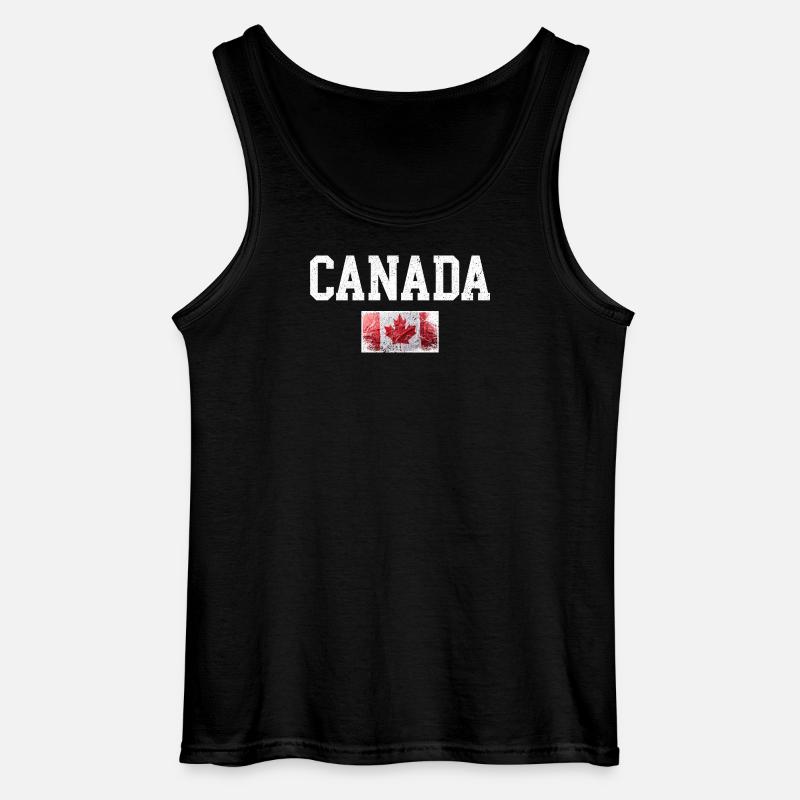 Distressed Kanada Maple Flagge - Gildan Männer Tank Top - Schwarz