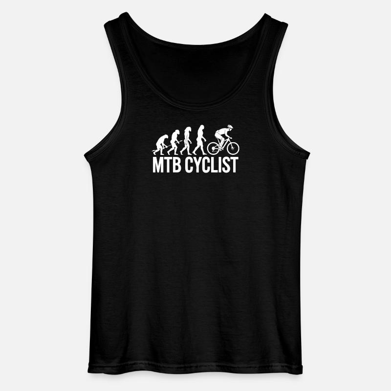 Evolution einer MTB-Radfahrer-Silhouette - Gildan Männer Tank Top - Schwarz