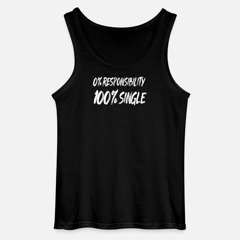 0% Verantwortung 100% Single - Gildan Männer Tank Top - Schwarz