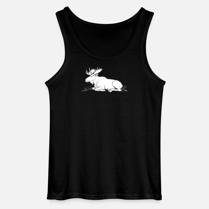 Elch - Gildan Männer Tank Top - Schwarz