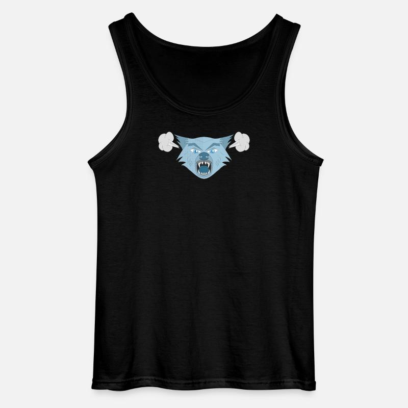Wütender Wolf - Gildan Männer Tank Top - Schwarz