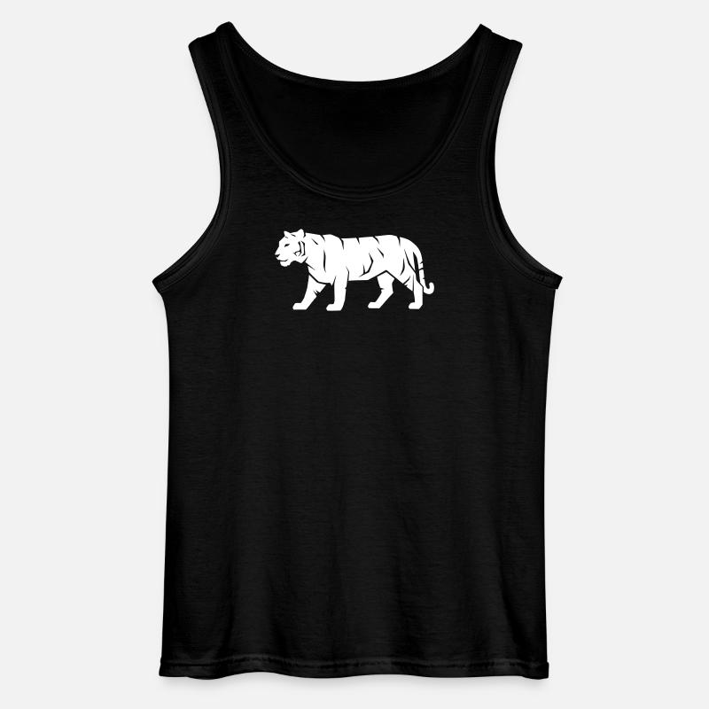 Tiger_Raubkatze_Wild_Tier_Vector_path22 - Gildan Männer Tank Top - Schwarz