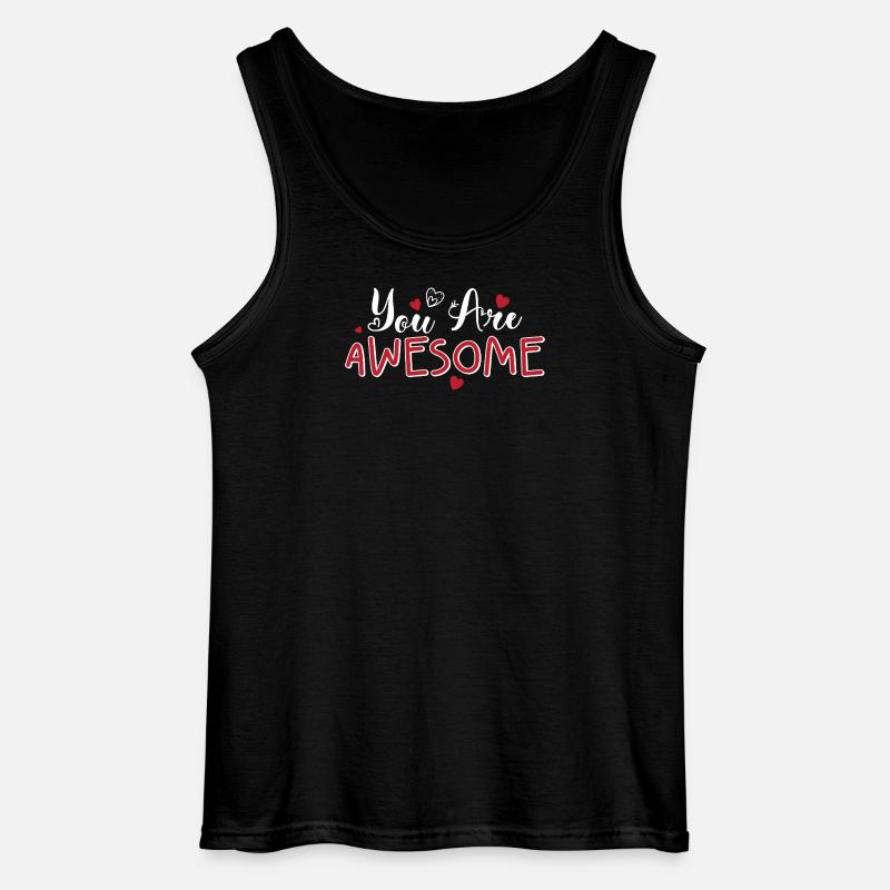 You Are Awesome Hearts Skript - Gildan Männer Tank Top - Schwarz