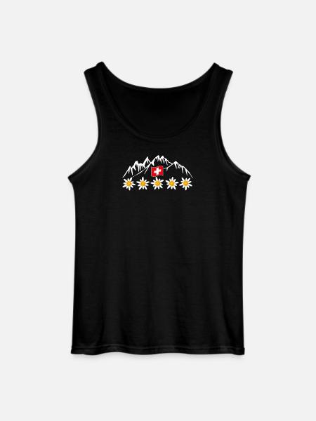 Switzerland, mountains, glaciers, vacation - Gildan Men’s Tank Top - black