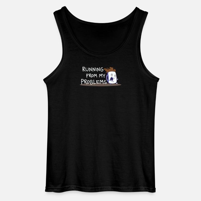 Running from My Problems – Kaffee Cartoon - Gildan Männer Tank Top - Schwarz