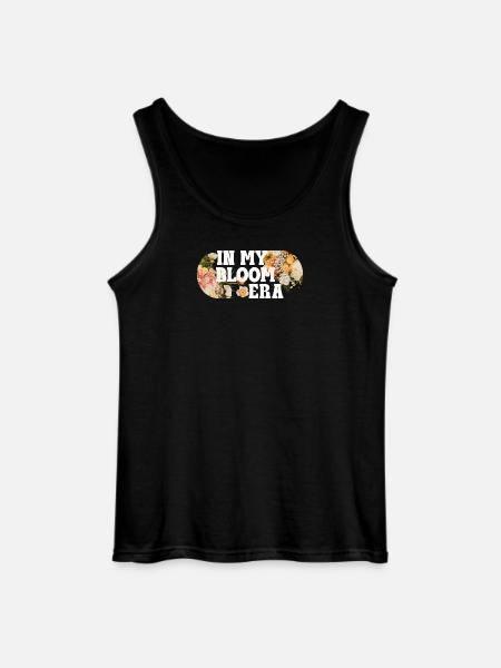 Bloom Era Vibes – Retro Floral Saying - Gildan Men’s Tank Top - black