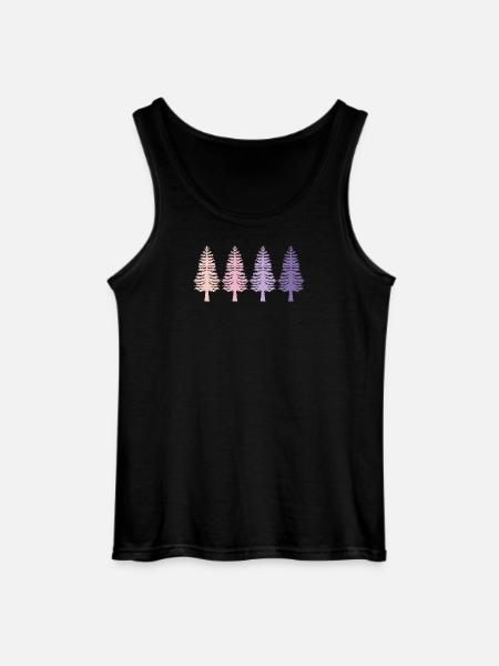 Trees Retro Forest Nature Conservation - Gildan Men’s Tank Top - black