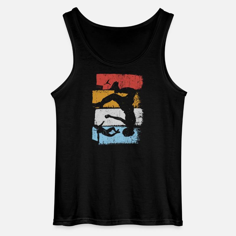 Stripes Sunset Diver Silhouette - Gildan Männer Tank Top - Schwarz
