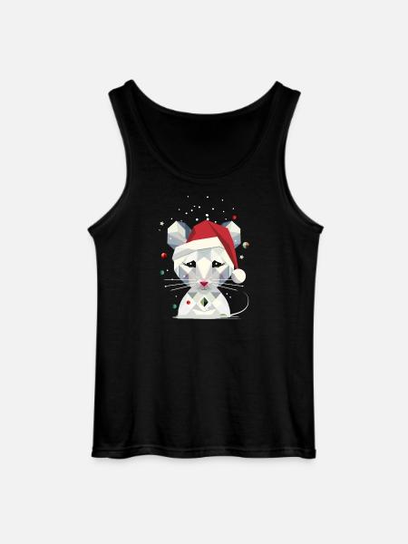 Schneemaus im geometrischen Weihnachtsdesign - Gildan Männer Tank Top - Schwarz