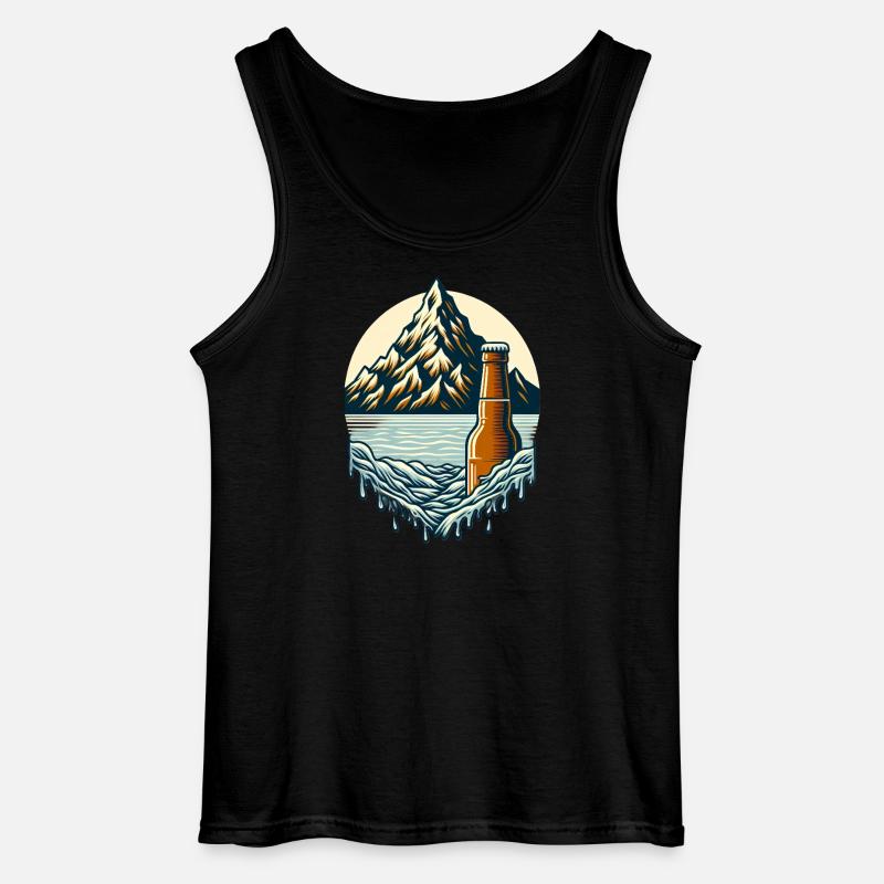 Gipfelsee mit Bierflasche - Gildan Männer Tank Top - Schwarz