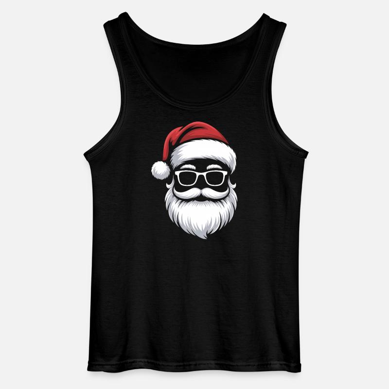 Weihnachtsmann mit Schnurrbart Brille - Gildan Männer Tank Top - Schwarz