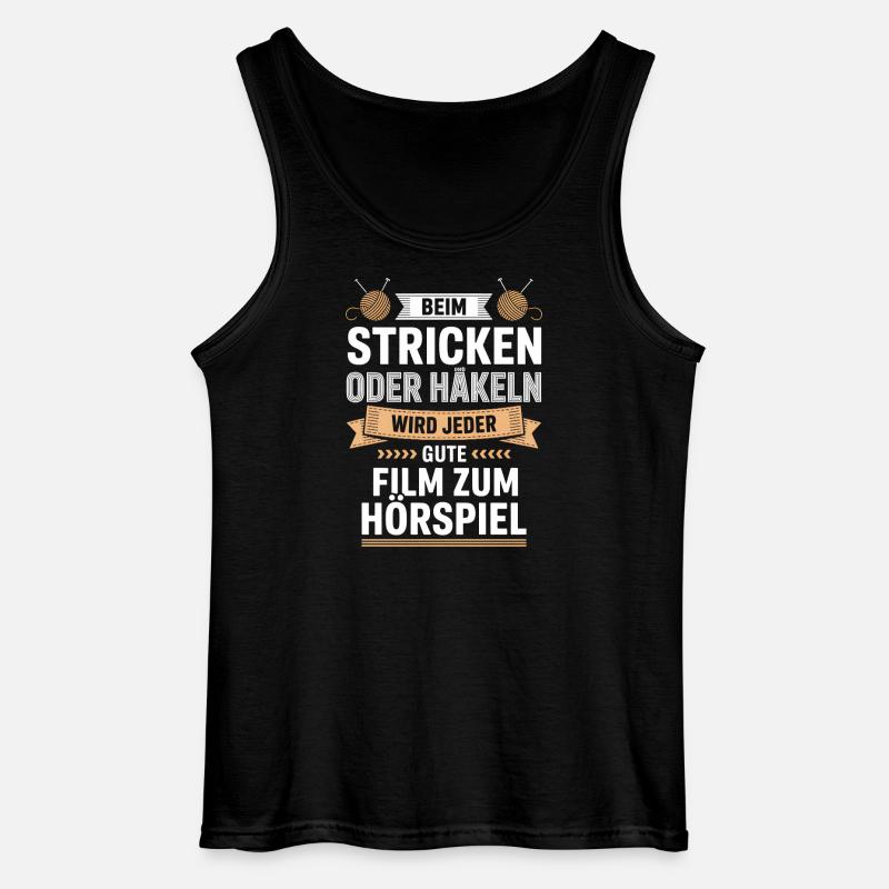 Beim Stricken Oder Häkeln: Hörspiel-Genuss - Gildan Männer Tank Top - Schwarz