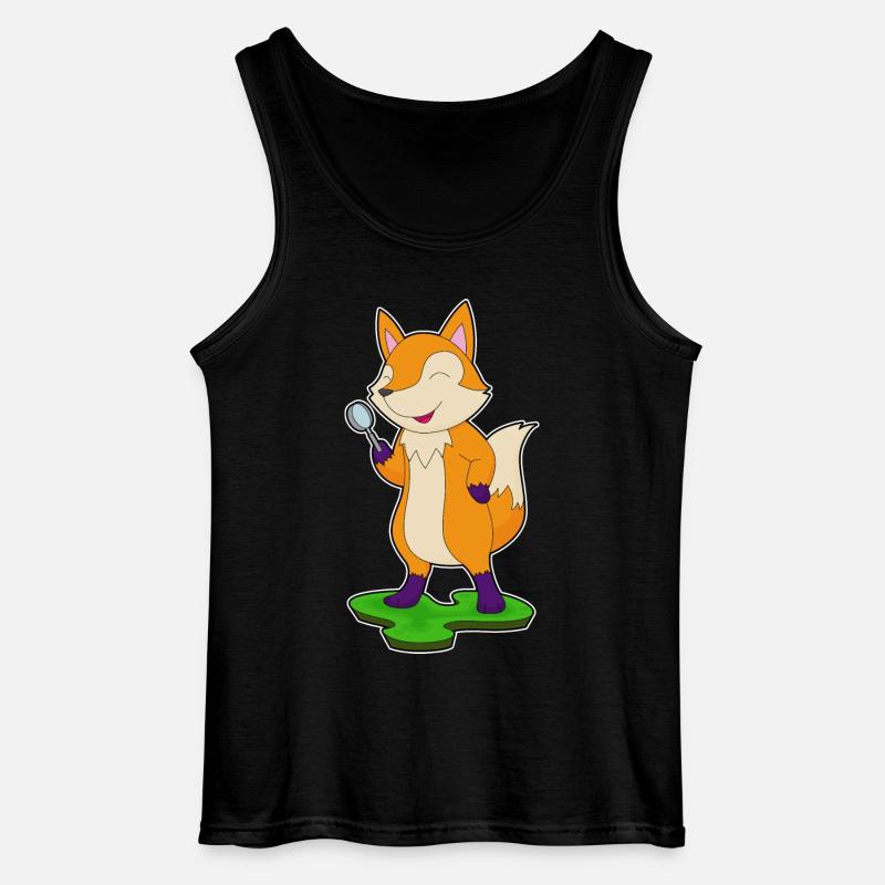 Fuchs Lupe - Gildan Männer Tank Top - Schwarz