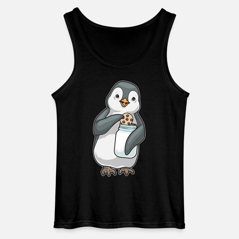 Pinguin Cookie - Gildan Männer Tank Top - Schwarz