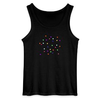 Confetti, confetti rain, let it rain confetti. - Gildan Men’s Tank Top - black - Front - AI Model Male 185 dark (185cm)