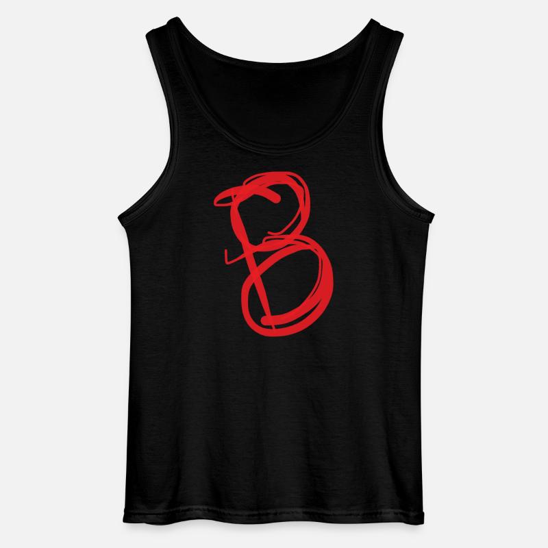 Schräger Roter Schwungvoller B - Gildan Männer Tank Top - Schwarz