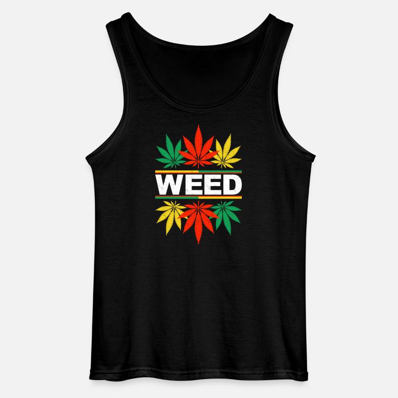 Lebendiges Design mit Cannabisblattmustern - Gildan Männer Tank Top - Schwarz