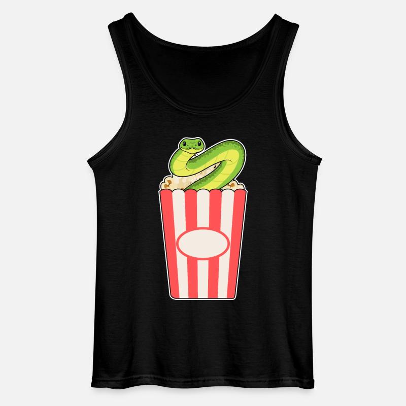 Schlange Popcorn - Gildan Männer Tank Top - Schwarz