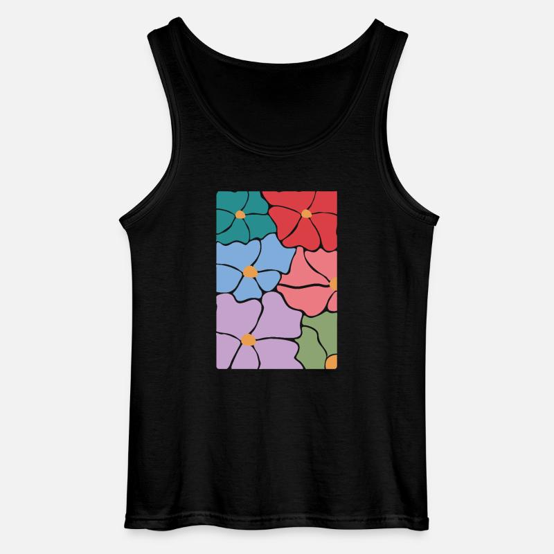 Boho Flora Blumen - Gildan Männer Tank Top - Schwarz