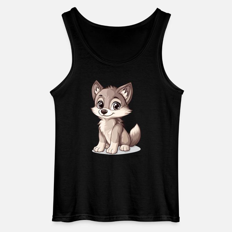 kleiner süßer Wolf - Gildan Männer Tank Top - Schwarz