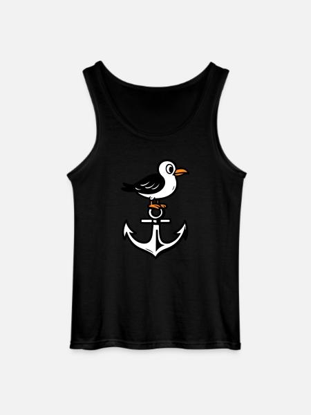 Möwe Anker Comic - Gildan Männer Tank Top - Schwarz