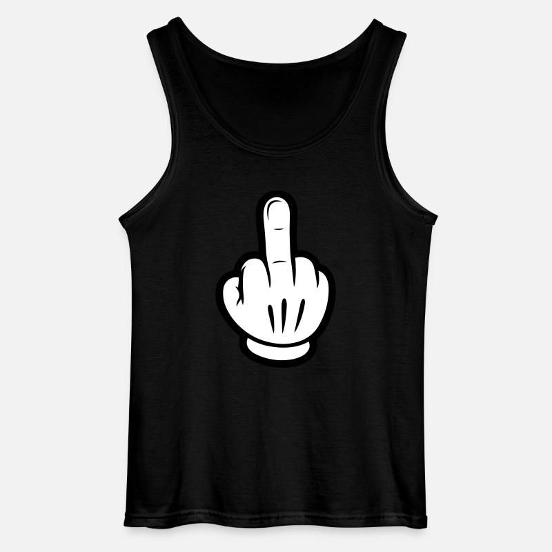 Middle Finger Comic Hand - Gildan Men’s Tank Top - black