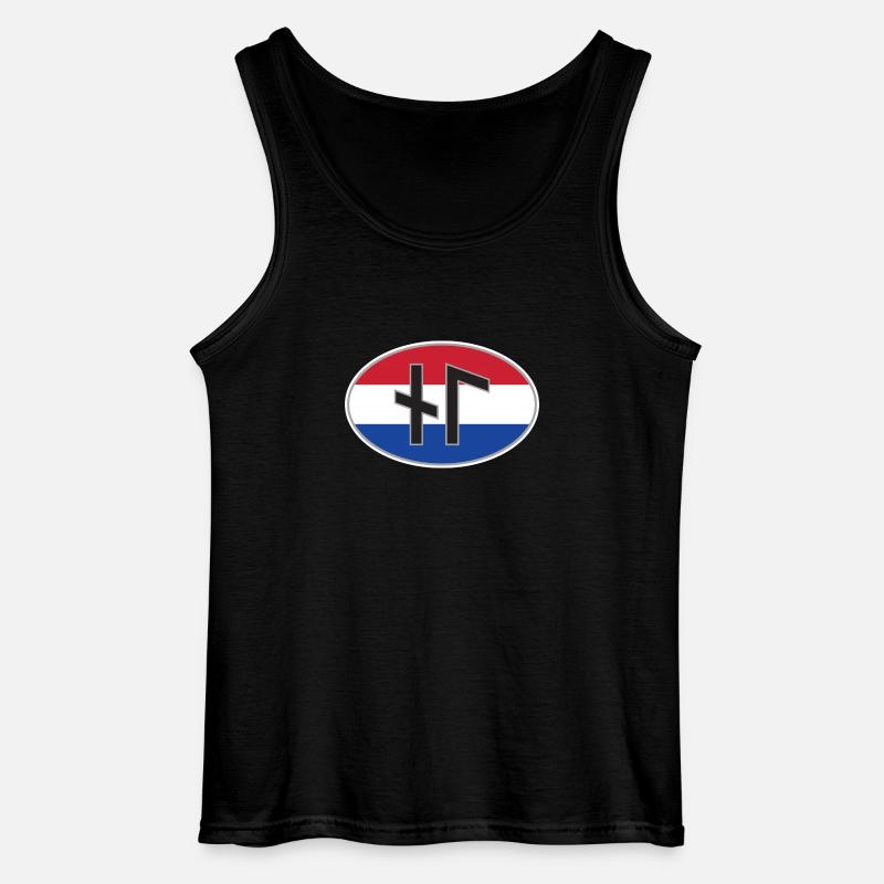 NL (Nederland) Runen-Ländercode-Aufkleber - Gildan Männer Tank Top - Schwarz