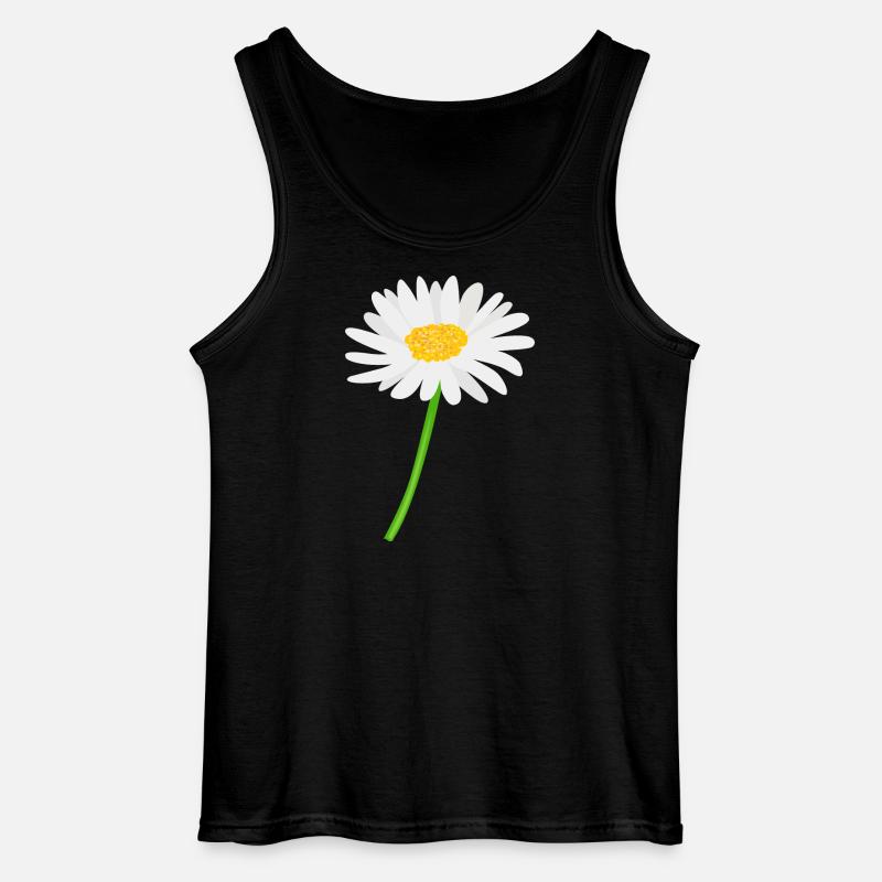 Blume Gänseblümchen mit Stiel - Gildan Männer Tank Top - Schwarz