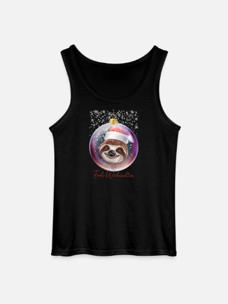 Frohe Weihnachten Weihnachtsoutfit Faultier - Gildan Männer Tank Top - Schwarz