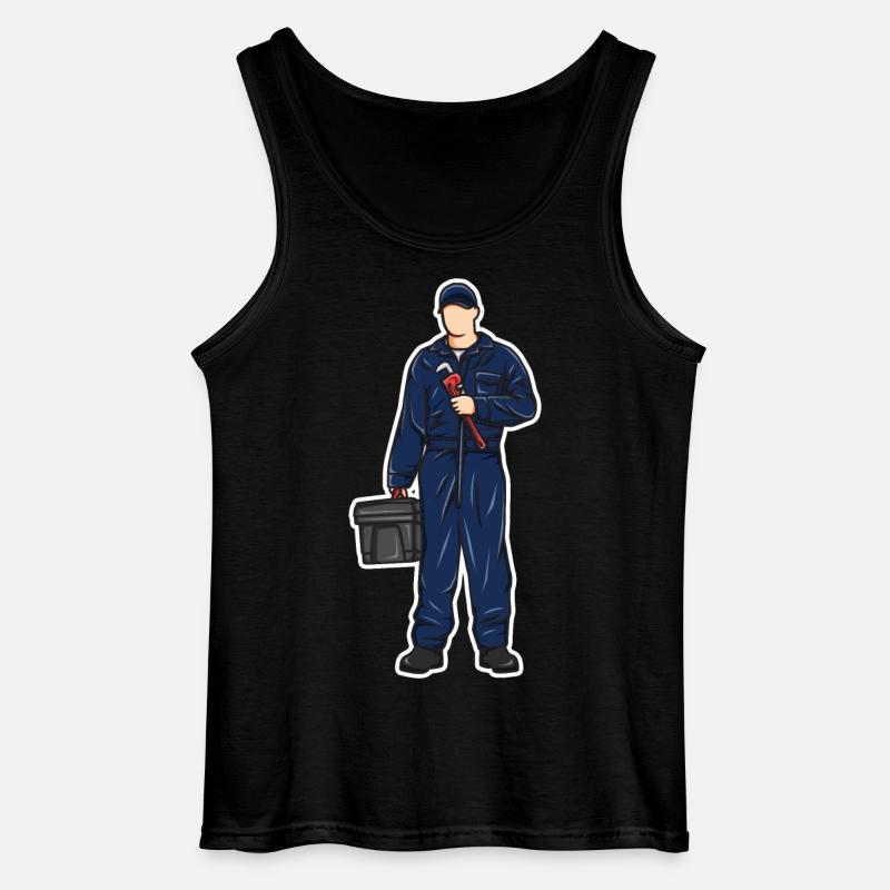Klempner Junge - Gildan Männer Tank Top - Schwarz