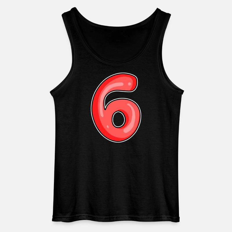 Zahl 6 Nummer - Gildan Männer Tank Top - Schwarz