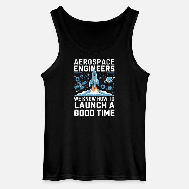 Aerospace Engineer Rocket Launch Humor - Gildan Men’s Tank Top - black