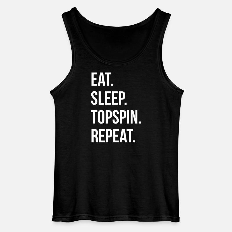 Eat Sleep Topspin Repeat - Gildan Männer Tank Top - Schwarz