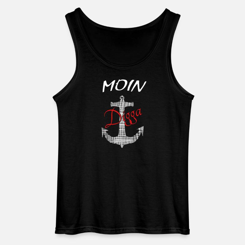 Moin Digga Ankerdesign - Gildan Männer Tank Top - Schwarz