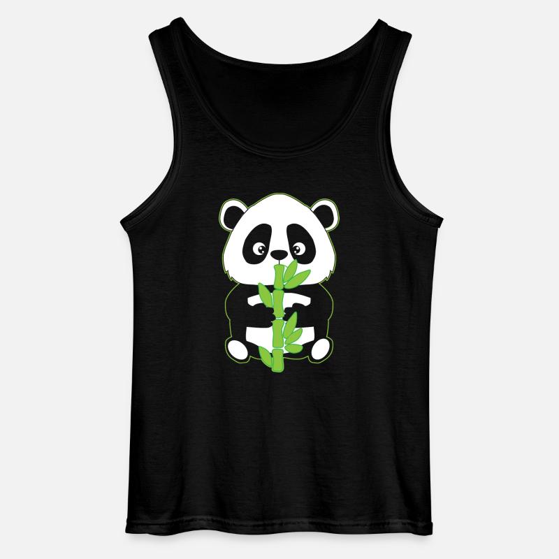 Panda med bambus - Gildan tanktop til mænd - sort